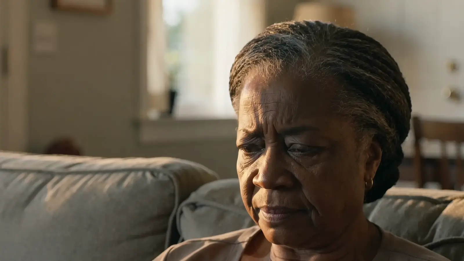 A patient on a phone call, heard in her language